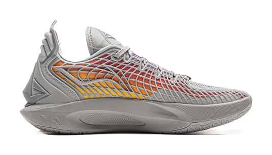 LiNing JB3 Coverage Anti Rollover Low Top Basketball Shoes Mens Gray Red vjkicks