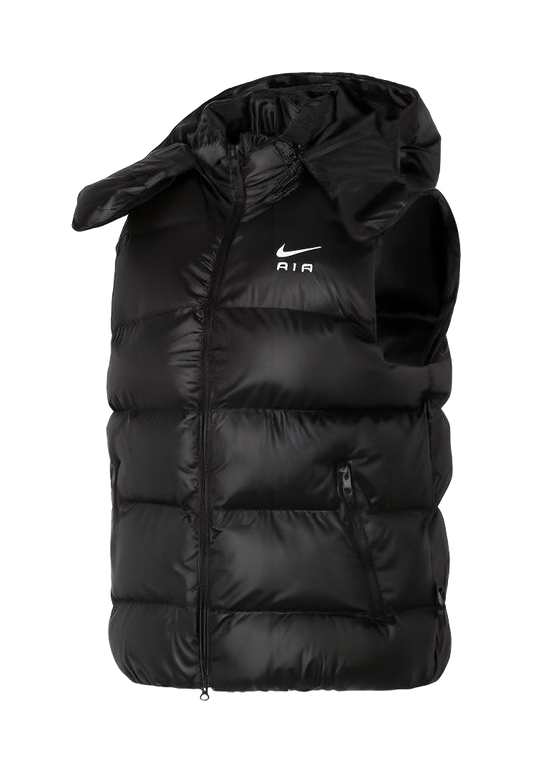 Nike Mens Alphabet Print Hooded Windproof Sleeveless Vest Black vjkicks