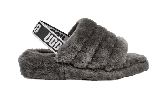 UGG Fluff Yeah Slide Thick Sole Gray Slippers Womens vjkicks