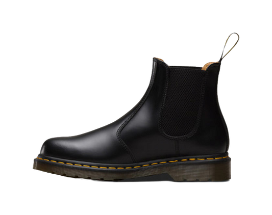 Dr. Martens 2976 Yellow Stitch Smooth Leather Chelsea Boot Black vjkicks