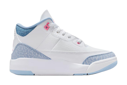 Jordan Air Jordan 3 Abrasion Resistant Mid Top Childrens Basketball Shoes White Blue Children Aged 3 7 Years Old vjkicks