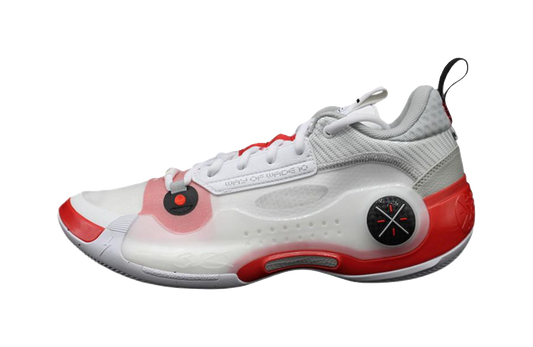 LiNing Wades Way 10 Low Cushioning, Wear Resistant Low Top Basketball Shoes Mens White Red vjkicks