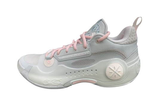 LiNing Wades Way 10 Low Cushioned Slip-Resistant Abrasion-Resistant Low-Top Basketball Shoes Mens Gray Pink vjkicks