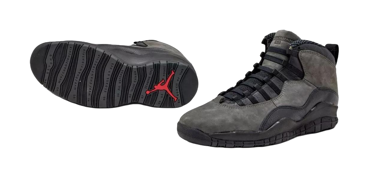 Jordan Air Jordan 10 Slip Resistant Abrasion Resistant Mid top Vintage Basketball Shoes Unisex Black vjkicks