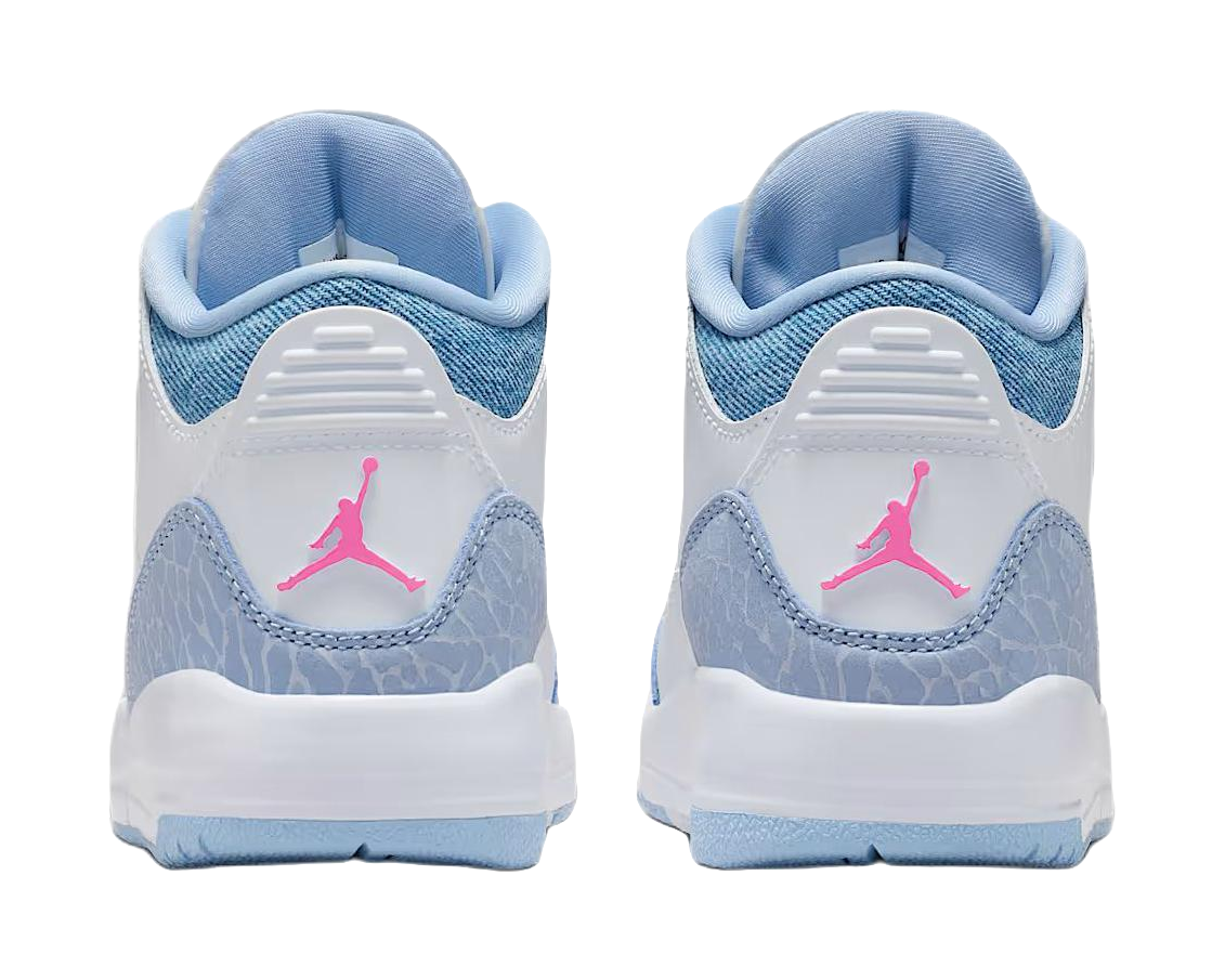 Jordan Air Jordan 3 Abrasion Resistant Mid Top Childrens Basketball Shoes White Blue Children Aged 3 7 Years Old vjkicks