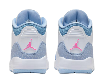 Jordan Air Jordan 3 Abrasion Resistant Mid Top Childrens Basketball Shoes White Blue Children Aged 3 7 Years Old vjkicks
