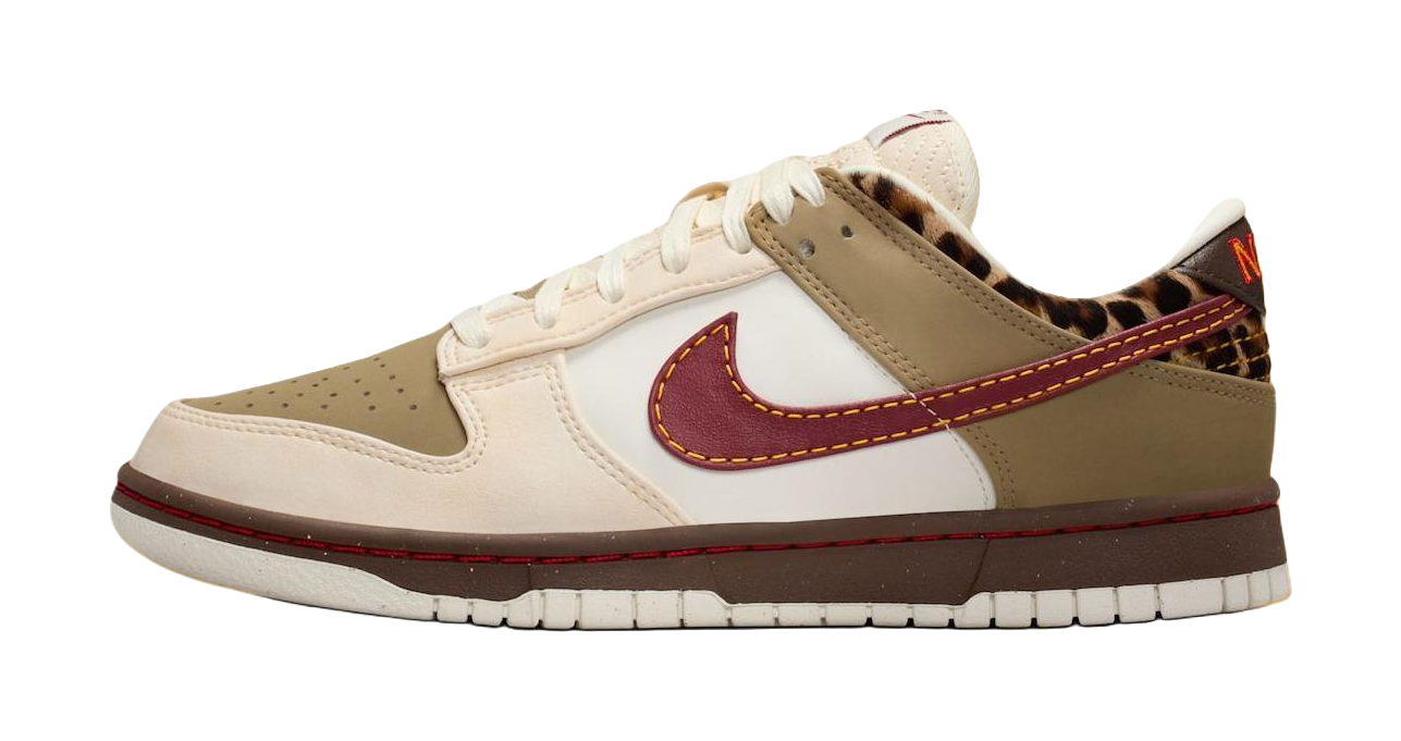 Nike Dunk Low top Skateboard Shoes Womens Beige Red vjkicks