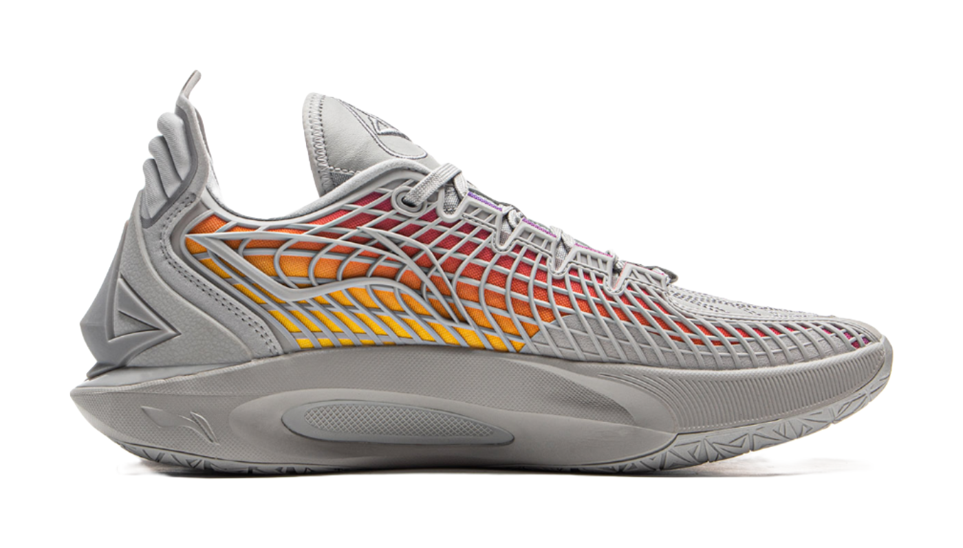 LiNing JB3 Coverage Anti Rollover Low Top Basketball Shoes Mens Gray Red vjkicks