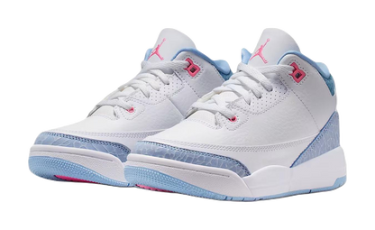 Jordan Air Jordan 3 Abrasion Resistant Mid Top Childrens Basketball Shoes White Blue Children Aged 3 7 Years Old vjkicks