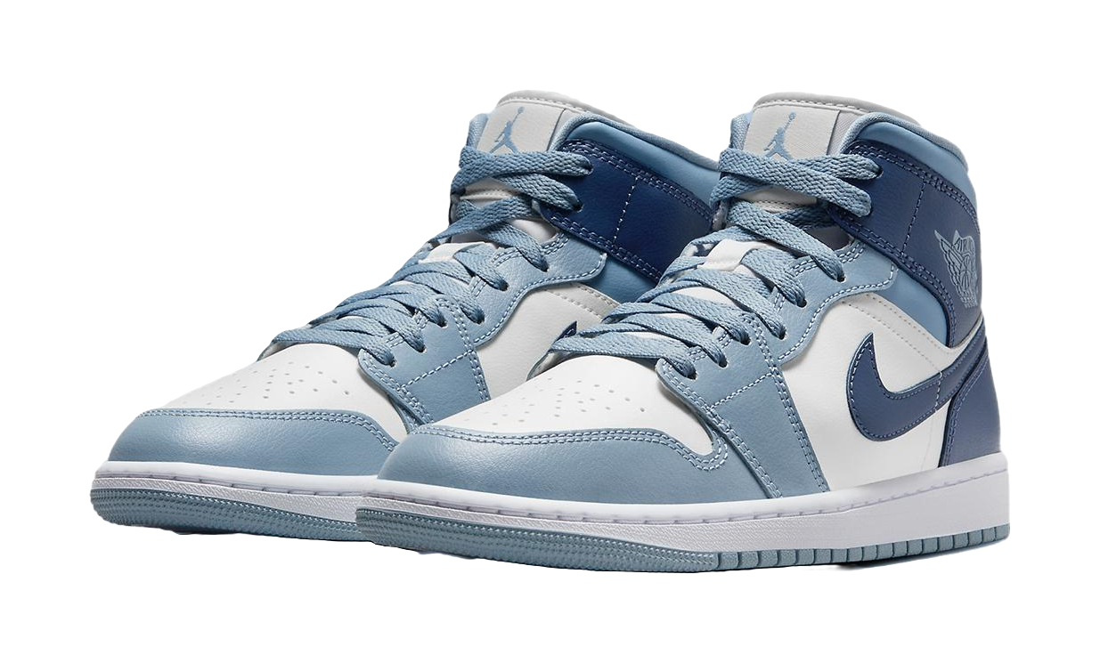 Air Jordan 1 Mid Sail Diffused Blue Womens vjkicks