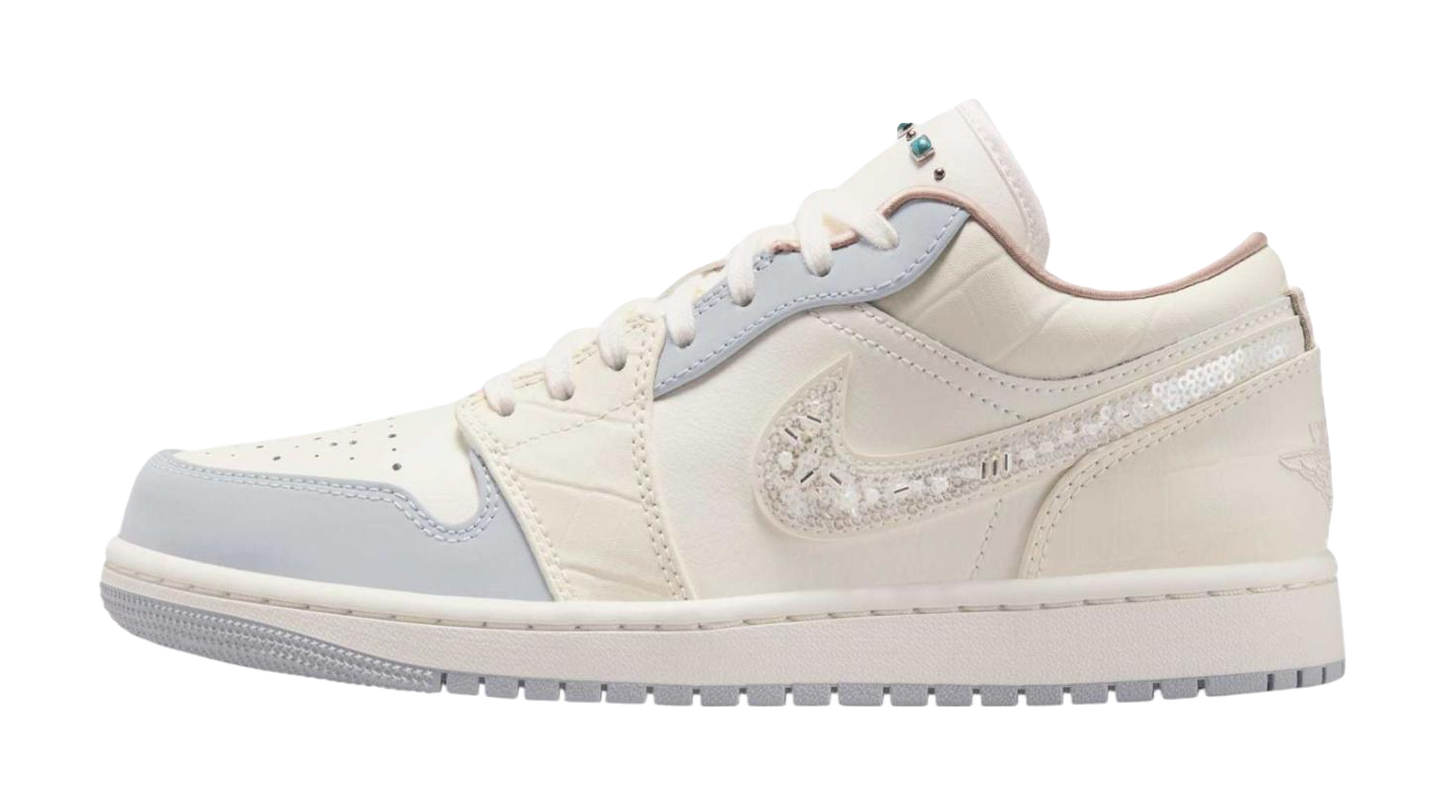 Jordan Air Jordan 1 Abrasion Resistant Low Top Vintage Basketball Shoes Womens Ecru vjkicks