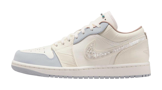 Jordan Air Jordan 1 Abrasion Resistant Low Top Vintage Basketball Shoes Womens Ecru vjkicks