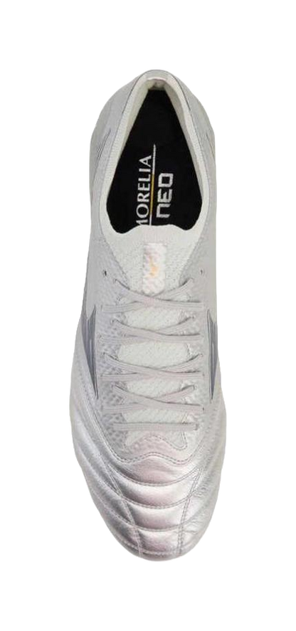 Mizuno Morelia Neo 4 Cushioned Slip Resistant Abrasion Resistant Soccer Shoes Mens Silver vjkicks