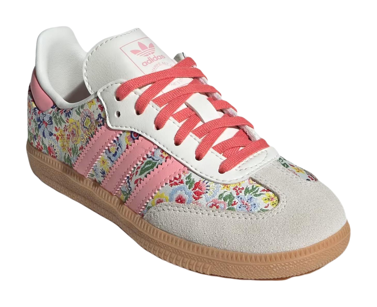 Liberty London x Adidas Originals SAMBA OG Anti Slip Wear Resistant Low Top Skateboard Shoes Beige/Pink Kids vjkicks