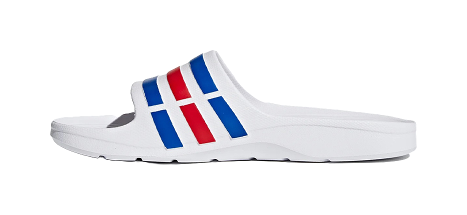 Adidas Duramo Slides White Blue Red vjkicks