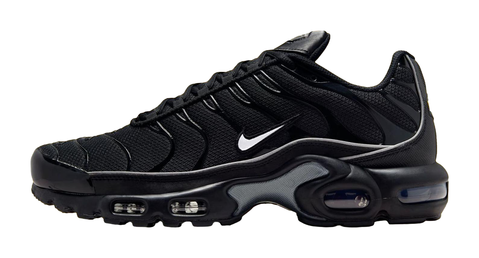 Nike Air Max Plus Support Running Shoes Unisex Black White vjkicks