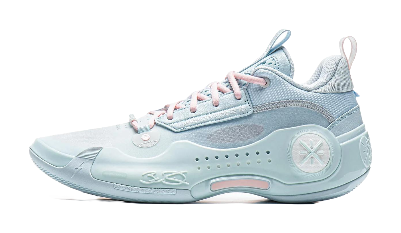 LiNing Wades Way 10 Low Cushioned Slip-Resistant Abrasion-Resistant Low-Top Basketball Shoes Mens Gray Pink vjkicks