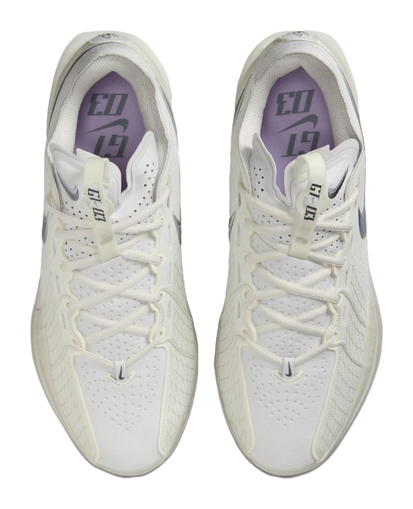 Nike G.T. Cut 3 Anti Slip Wear Resistant Low Top Basketball Shoes Mens White vjkicks