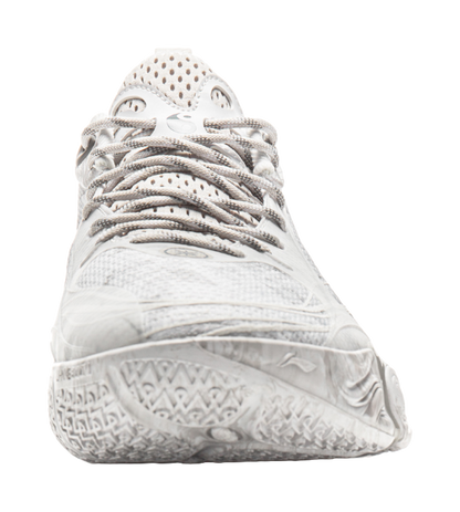 LiNing DLO1 Cushioning, Slip Resistant, Abrasion Resistant, Rebound Grip Low Top Basketball Shoes Mens White Gray vjkicks