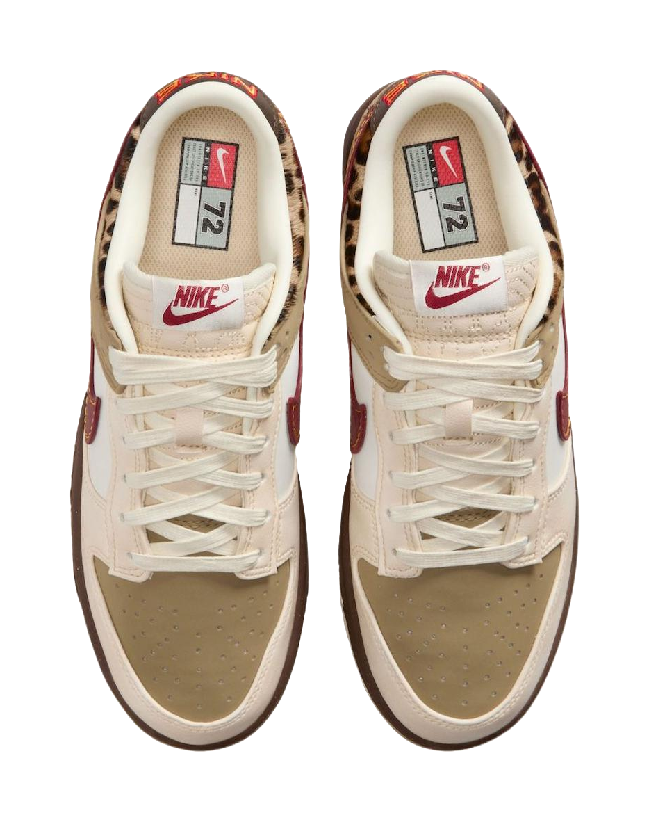 Nike Dunk Low top Skateboard Shoes Womens Beige Red vjkicks