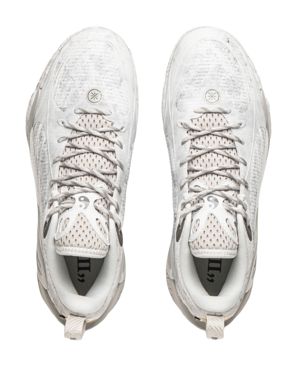 LiNing DLO1 Cushioning, Slip Resistant, Abrasion Resistant, Rebound Grip Low Top Basketball Shoes Mens White Gray vjkicks