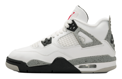 Jordan Air Jordan 4 Anti Slip Wear Resistant Mid Top Childrens Basketball Shoes White Black vjkicks