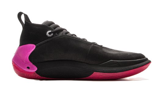 LiNing Wow11 Cushioning Anti-Slip And Wear-Resistant Lightweight Rebound Mid-Top Basketball Shoes Mens Black Red vjkicks