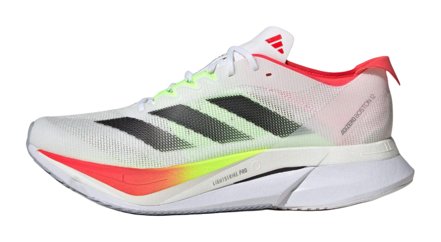 Adidas Adizero Boston 12 White Black Lucid Red vjkicks