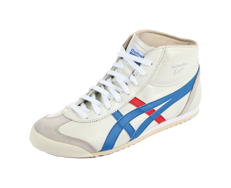 Onitsuka Tiger Mexico Mid Runner White Blue Red vjkicks