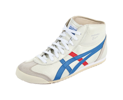 Onitsuka Tiger Mexico Mid Runner White Blue Red vjkicks