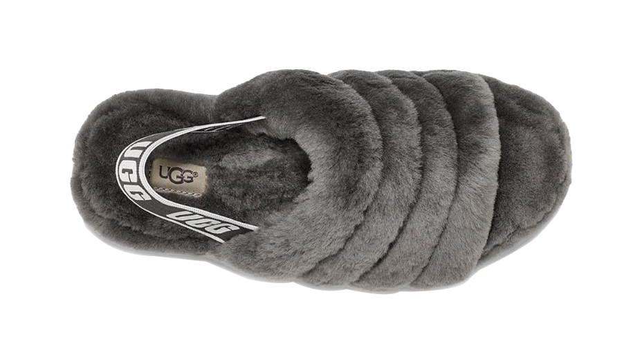 UGG Fluff Yeah Slide Thick Sole Gray Slippers Womens vjkicks