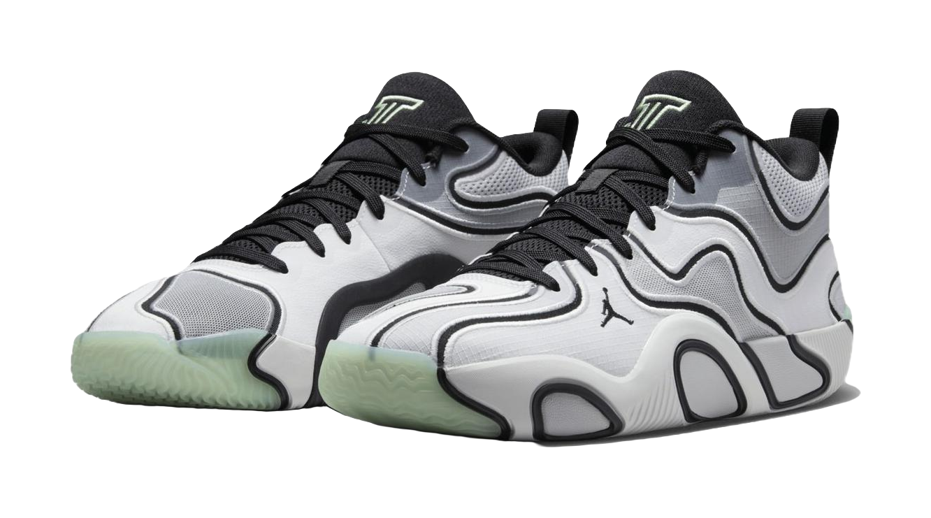 Jordan Tatum 3 Anti-Slip Wear-Resistant Mid-Top Basketball Shoes Unisex White Gray vjkicks