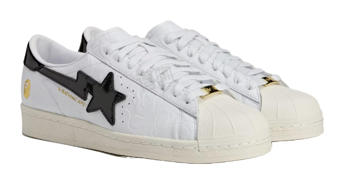 Adidas Bape X Adidas Superstar Vintage White Black vjkicks