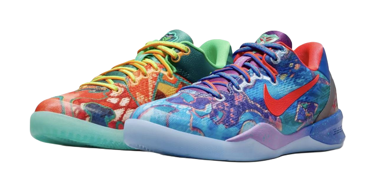 Nike Kobe 8 Slip Resistant Shock Absorbers Low Top Childrens Basketball Shoes Orange/Blue/Green/Red vjkicks