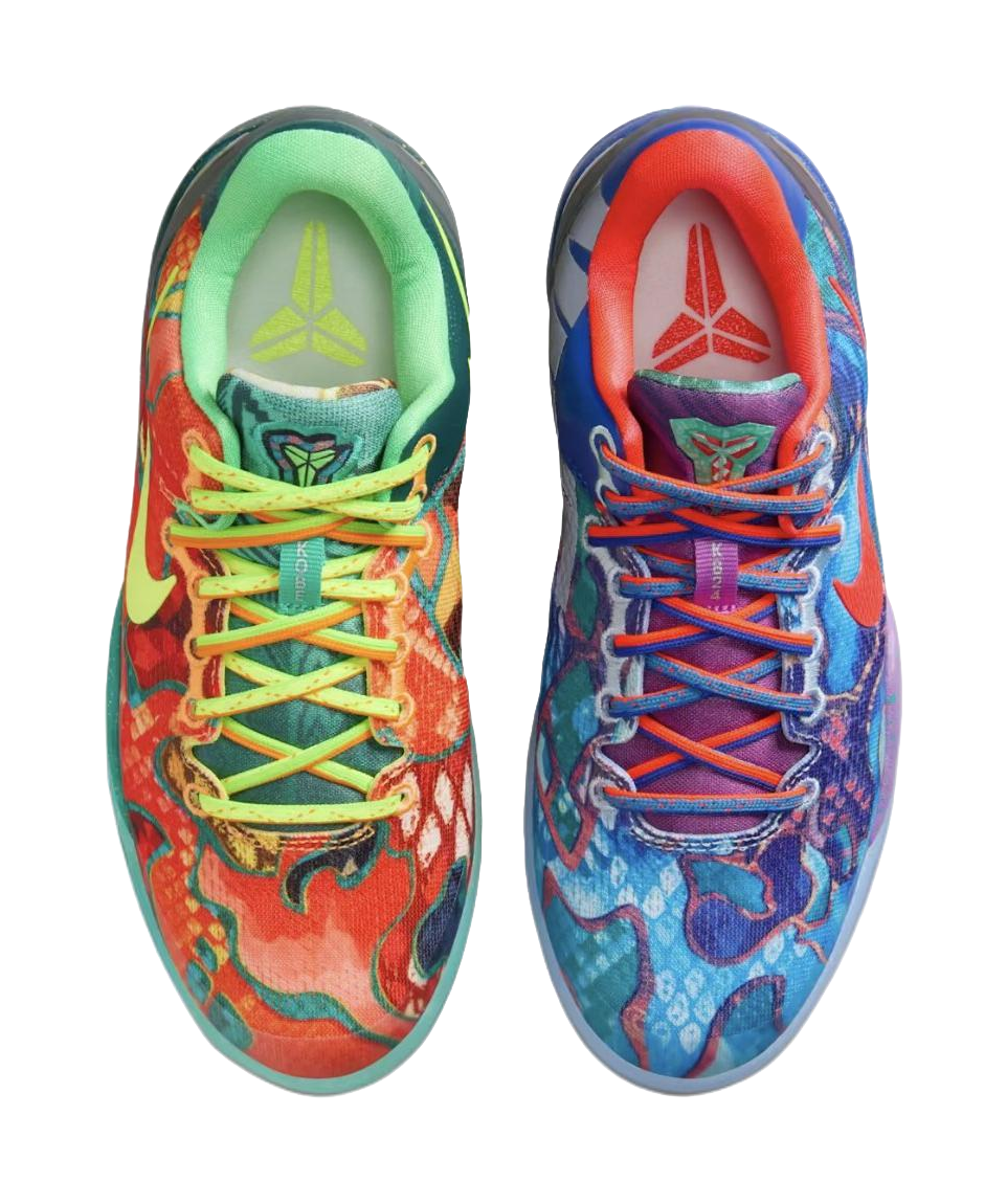 Nike Kobe 8 Slip Resistant Shock Absorbers Low Top Childrens Basketball Shoes Orange/Blue/Green/Red vjkicks