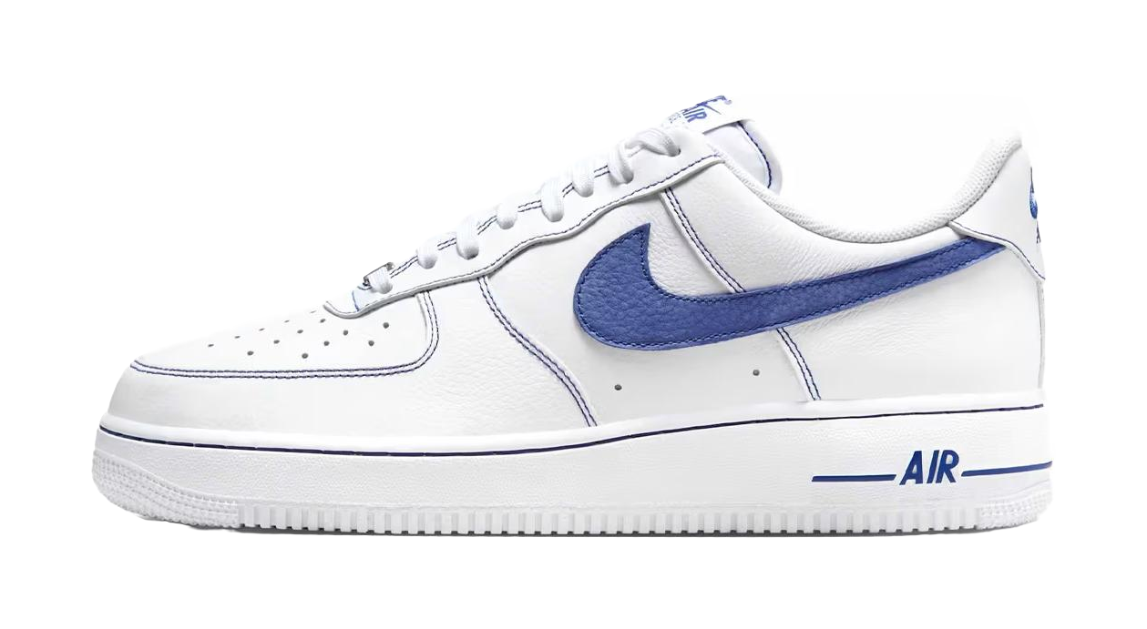 Nike Air Force 1 Low 07 LV8 White Deep Royal Blue vjkicks