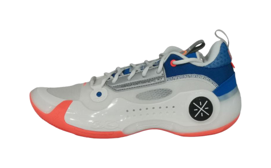 LiNing WOW 10 Slip Resistant Abrasion Resistant Low top Basketball Shoes Mens White Blue Red vjkicks