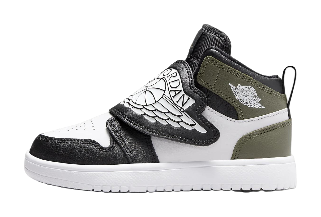 Jordan Slip Resistant Abrasion Resistant Mid top Childrens Basketball Shoes Black Green vjkicks