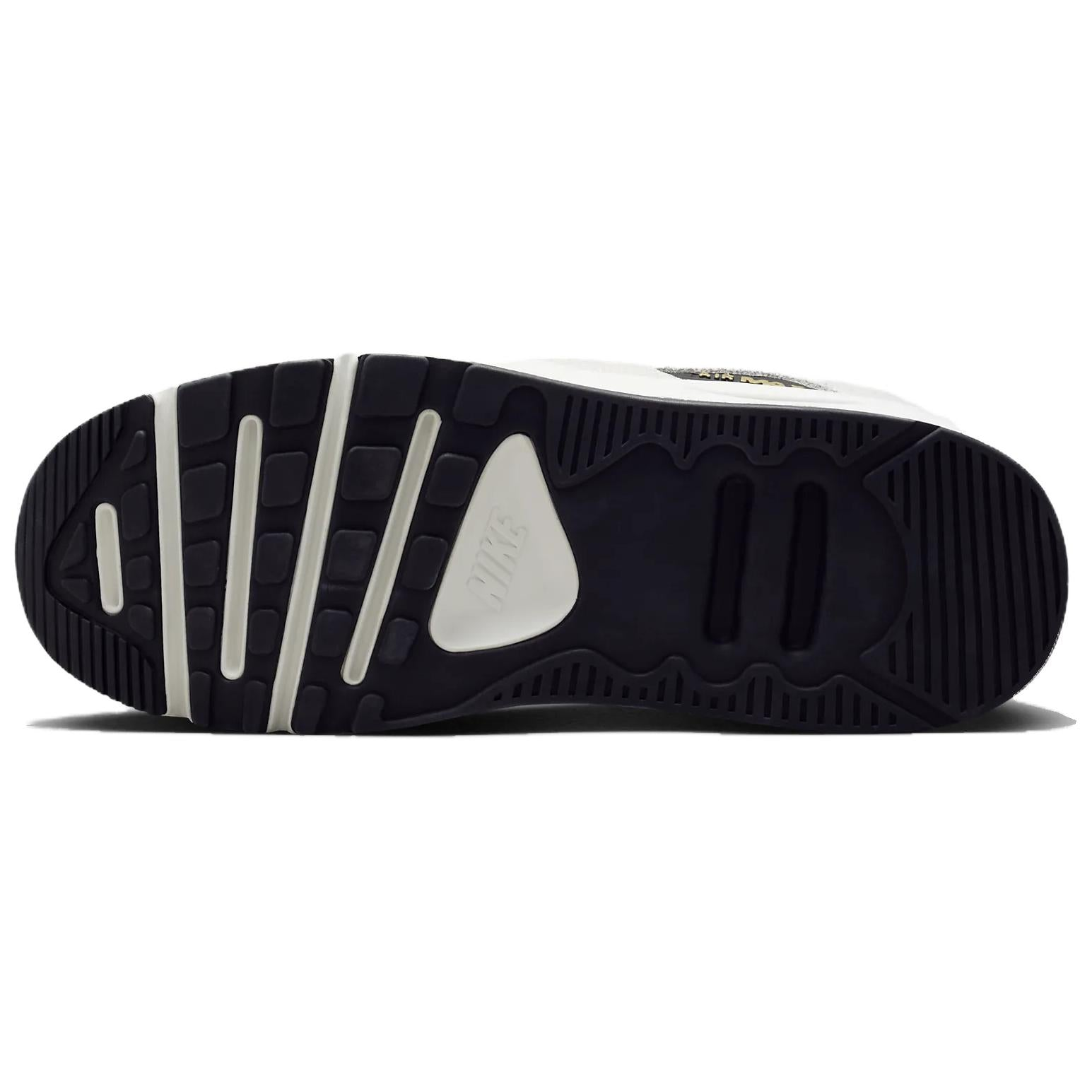 Nike Air Max 90 LV8 White Metallic Gold Black Womens vjkicks