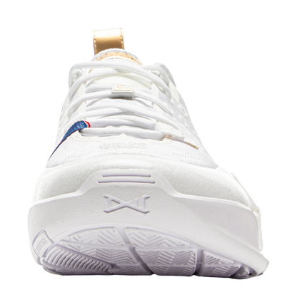 LiNing Anti Slip Wear Resistant Low Top Basketball Shoes Mens White vjkicks