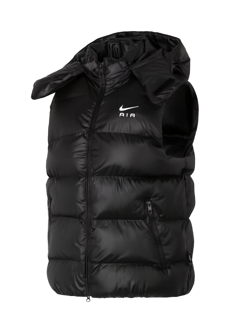 Nike Mens Alphabet Print Hooded Windproof Sleeveless Vest Black vjkicks