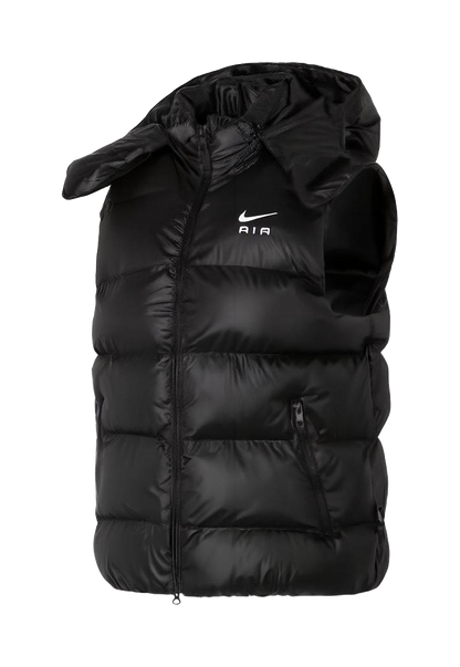 Nike Mens Alphabet Print Hooded Windproof Sleeveless Vest Black vjkicks