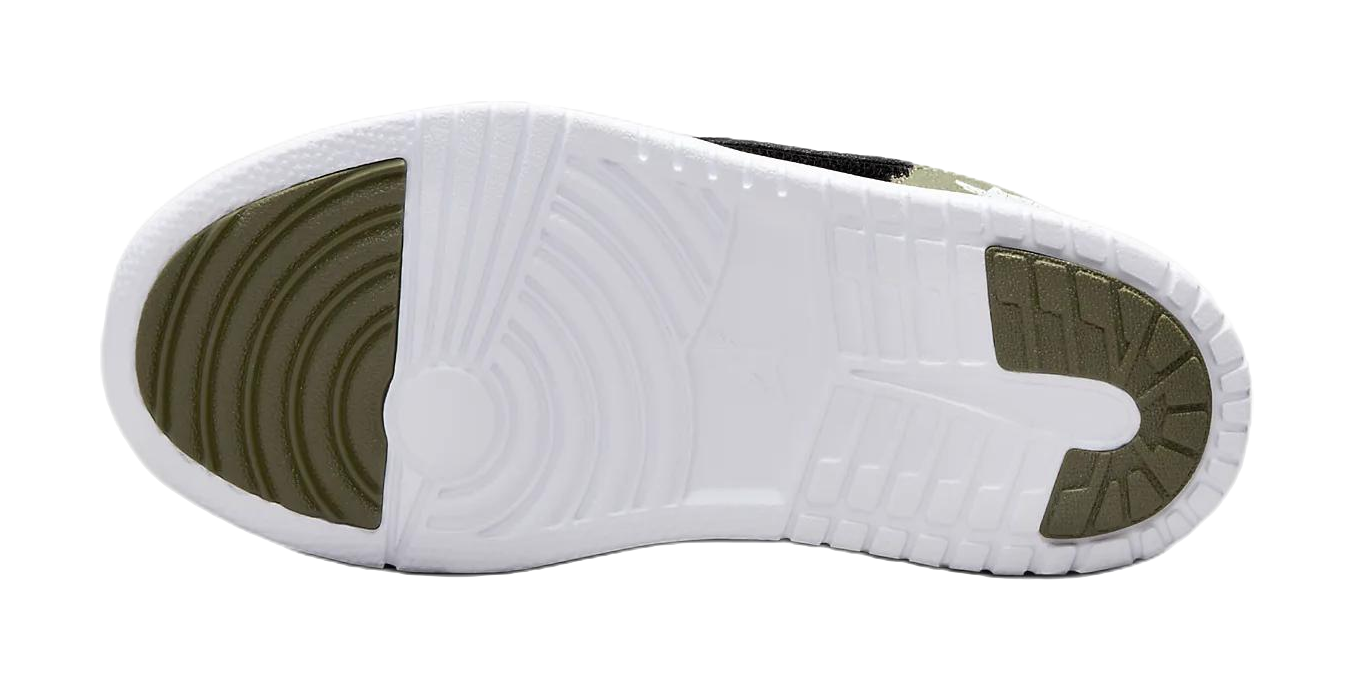 Jordan Slip Resistant Abrasion Resistant Mid top Childrens Basketball Shoes Black Green vjkicks