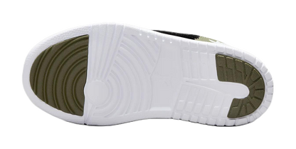 Jordan Slip Resistant Abrasion Resistant Mid top Childrens Basketball Shoes Black Green vjkicks