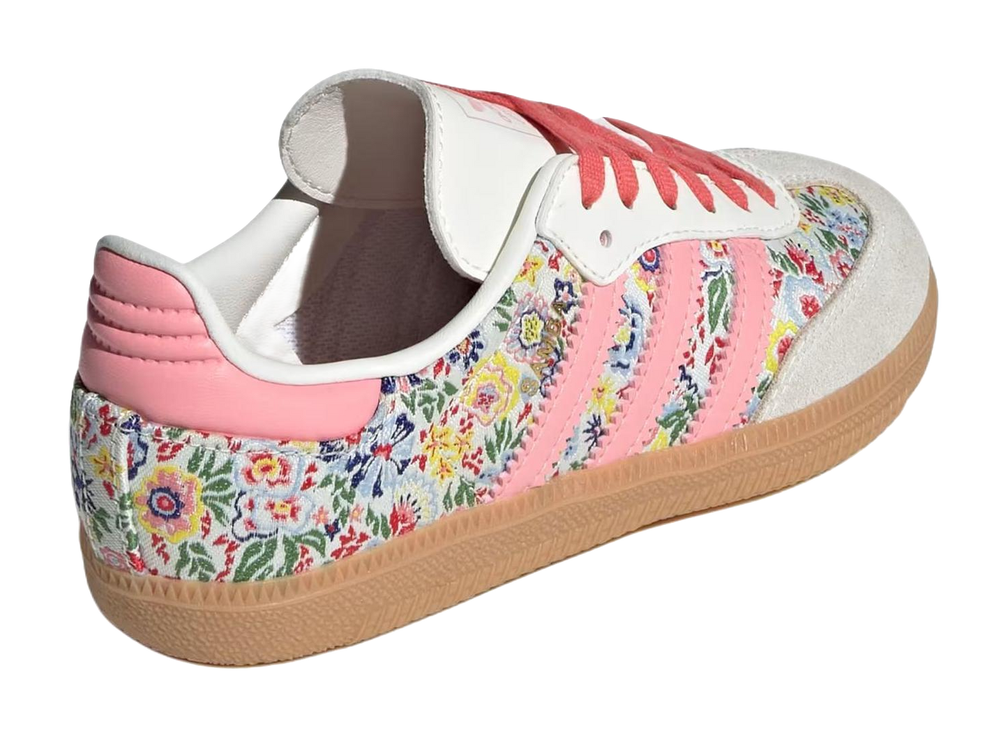 Liberty London x Adidas Originals SAMBA OG Anti Slip Wear Resistant Low Top Skateboard Shoes Beige/Pink Kids vjkicks