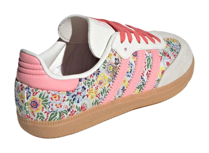 Liberty London x Adidas Originals SAMBA OG Anti Slip Wear Resistant Low Top Skateboard Shoes Beige/Pink Kids vjkicks