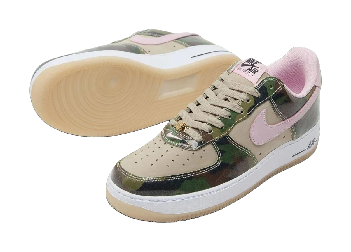 Nike Air Force 1 Abrasion Resistant Low top Skateboard Shoes Mens Brown Green Pink vjkicks