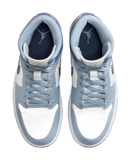 Air Jordan 1 Mid Sail Diffused Blue Womens vjkicks