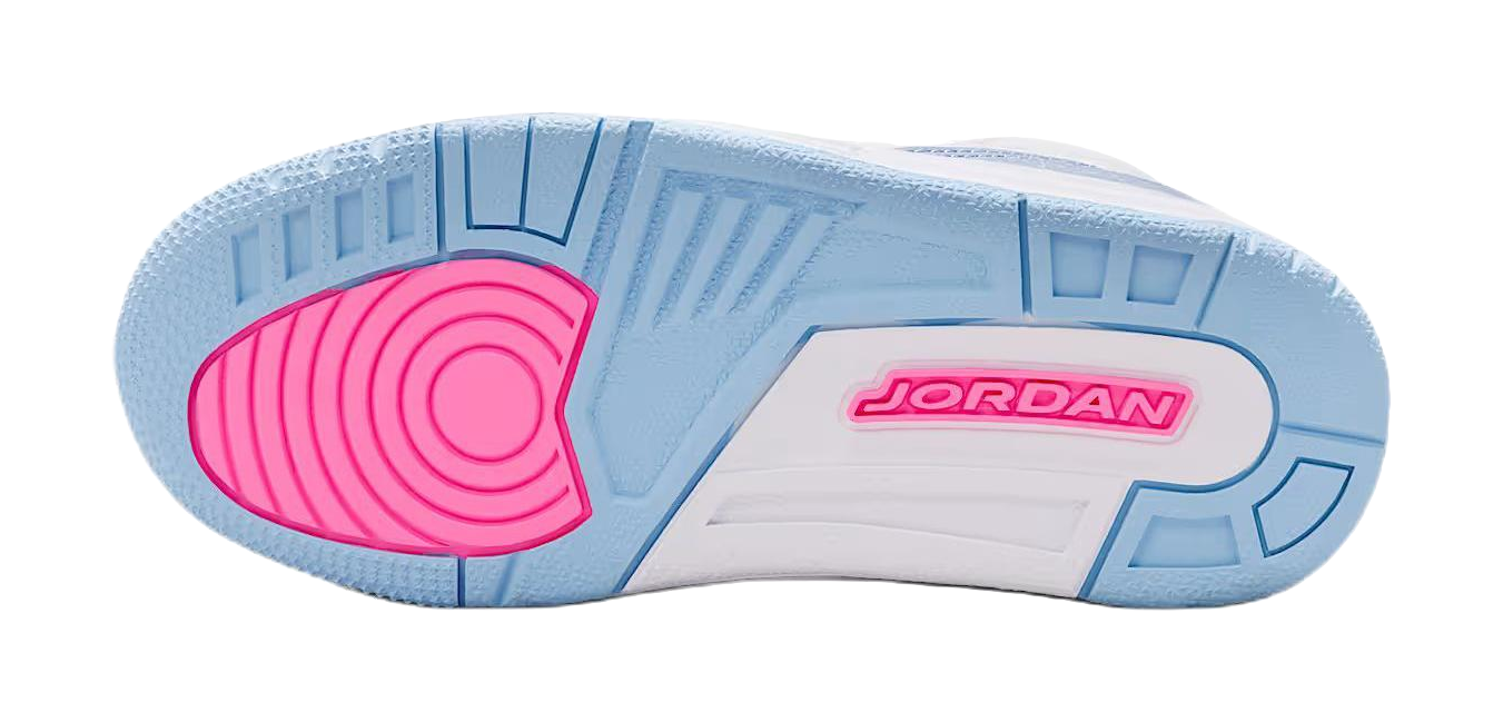 Jordan Air Jordan 3 Abrasion Resistant Mid Top Childrens Basketball Shoes White Blue Children Aged 3 7 Years Old vjkicks