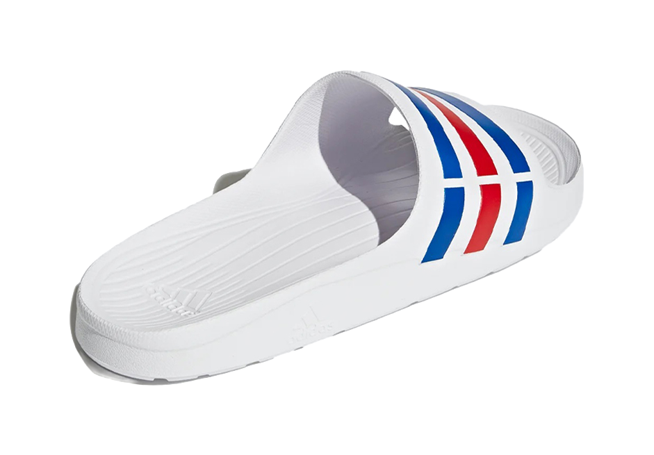 Adidas Duramo Slides White Blue Red vjkicks